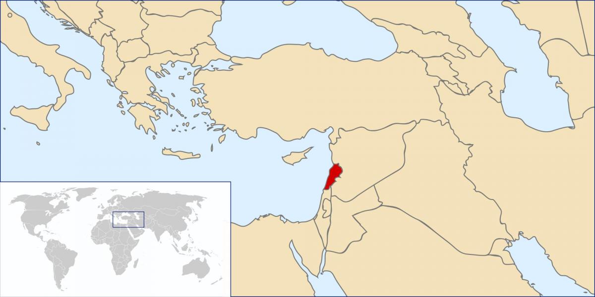 карта Лівану світі 