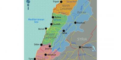 Карта Лівану турист