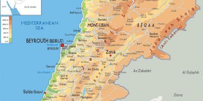 Карта Лівану фізичної