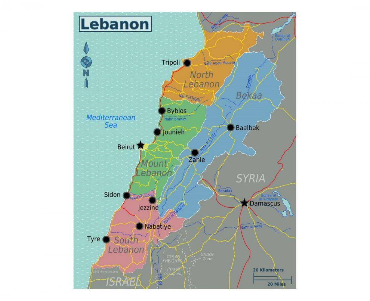 карта Лівану турист